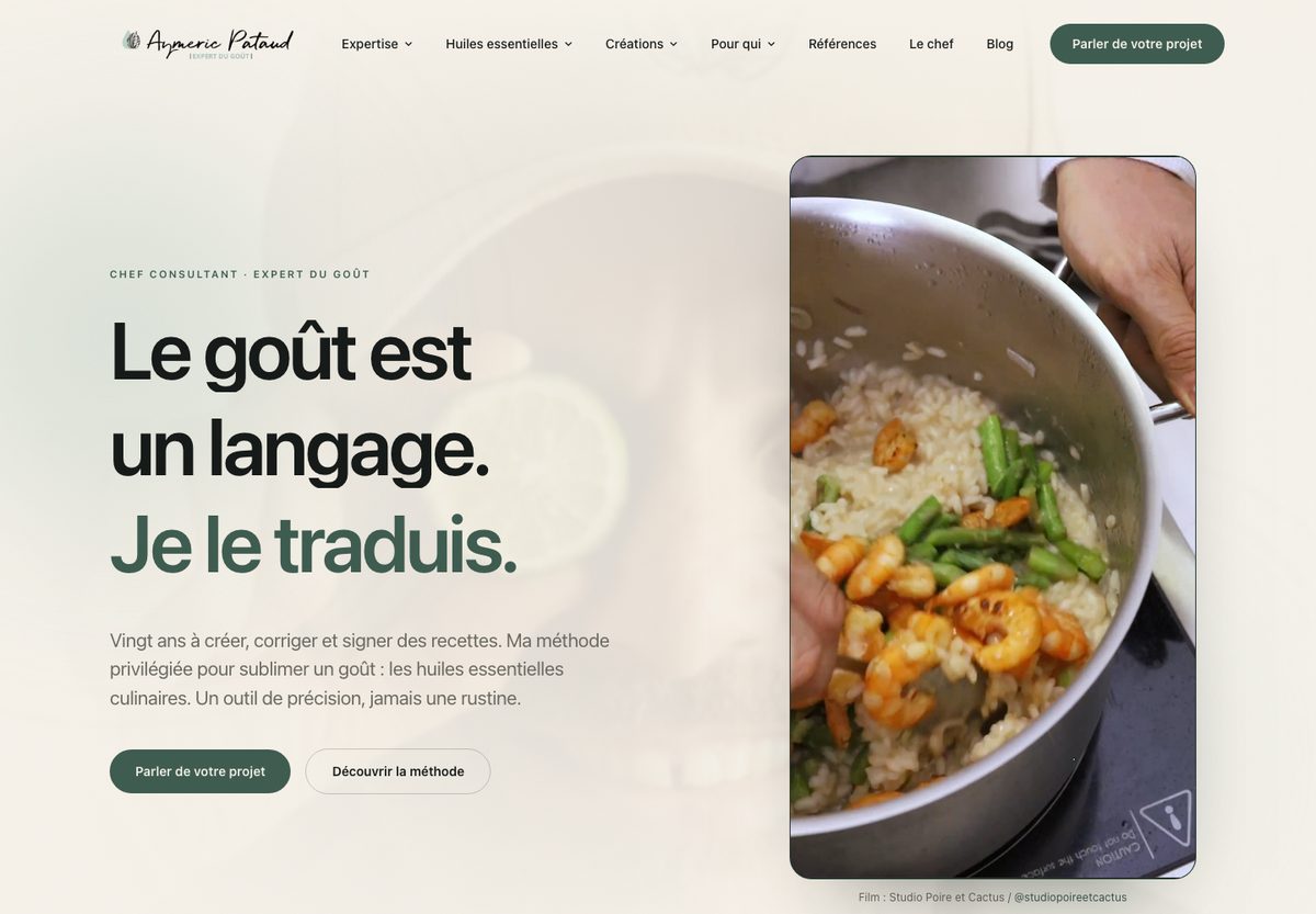 Page d'accueil du site de Aymeric Pataud